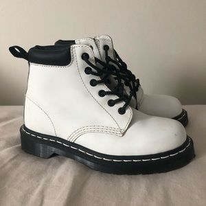 US 5 dr martens white boots